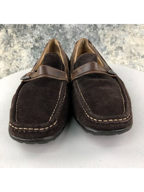 Florsheim Men\'s Size 10D Brown Leather Moc Toe Slip On Buckle Driving Loafers main image 8